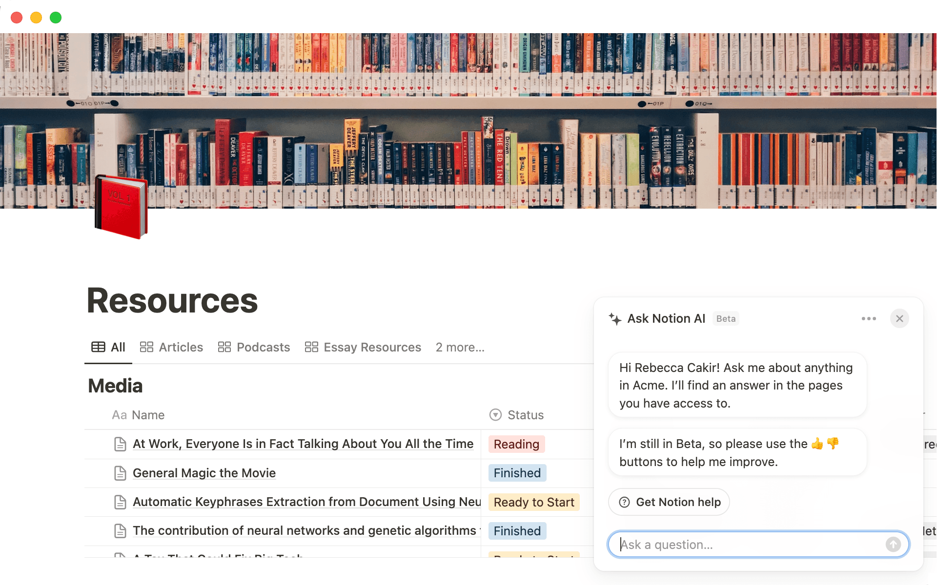 오른쪽 하단의 반짝이 버튼을 클릭해서 Q&A를 열어보세요. 검색 메뉴에서 Q&A를 찾는 방법도 있어요.