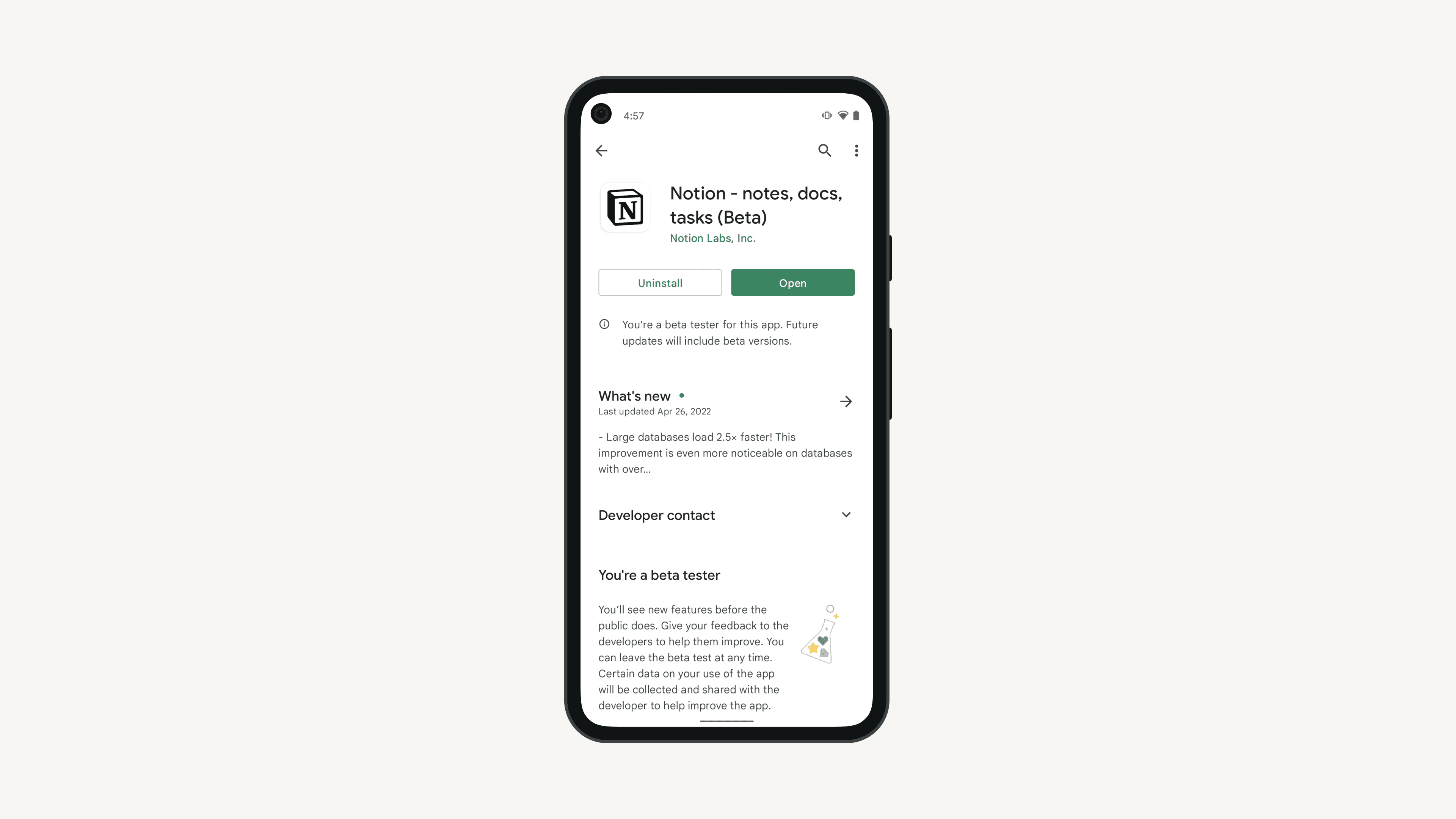 Notion 모바일 베타 앱 가입