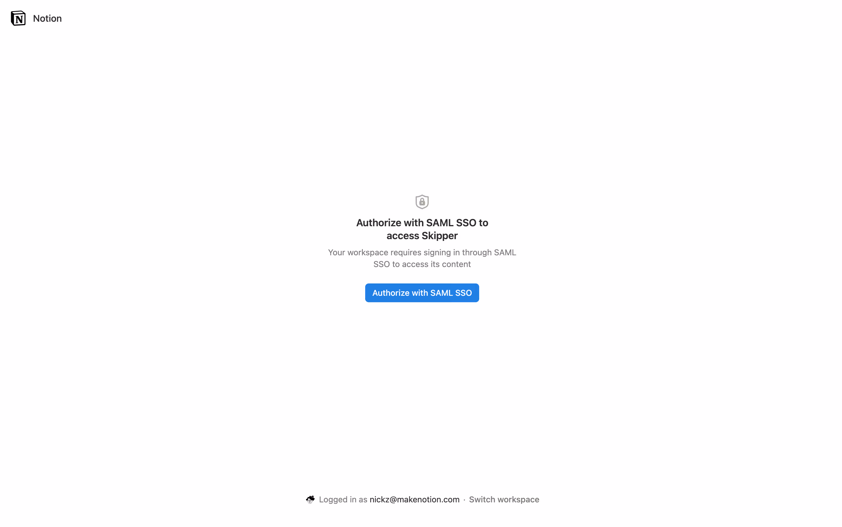 도움말 센터: 워크스페이스 SAML용 인증 화면