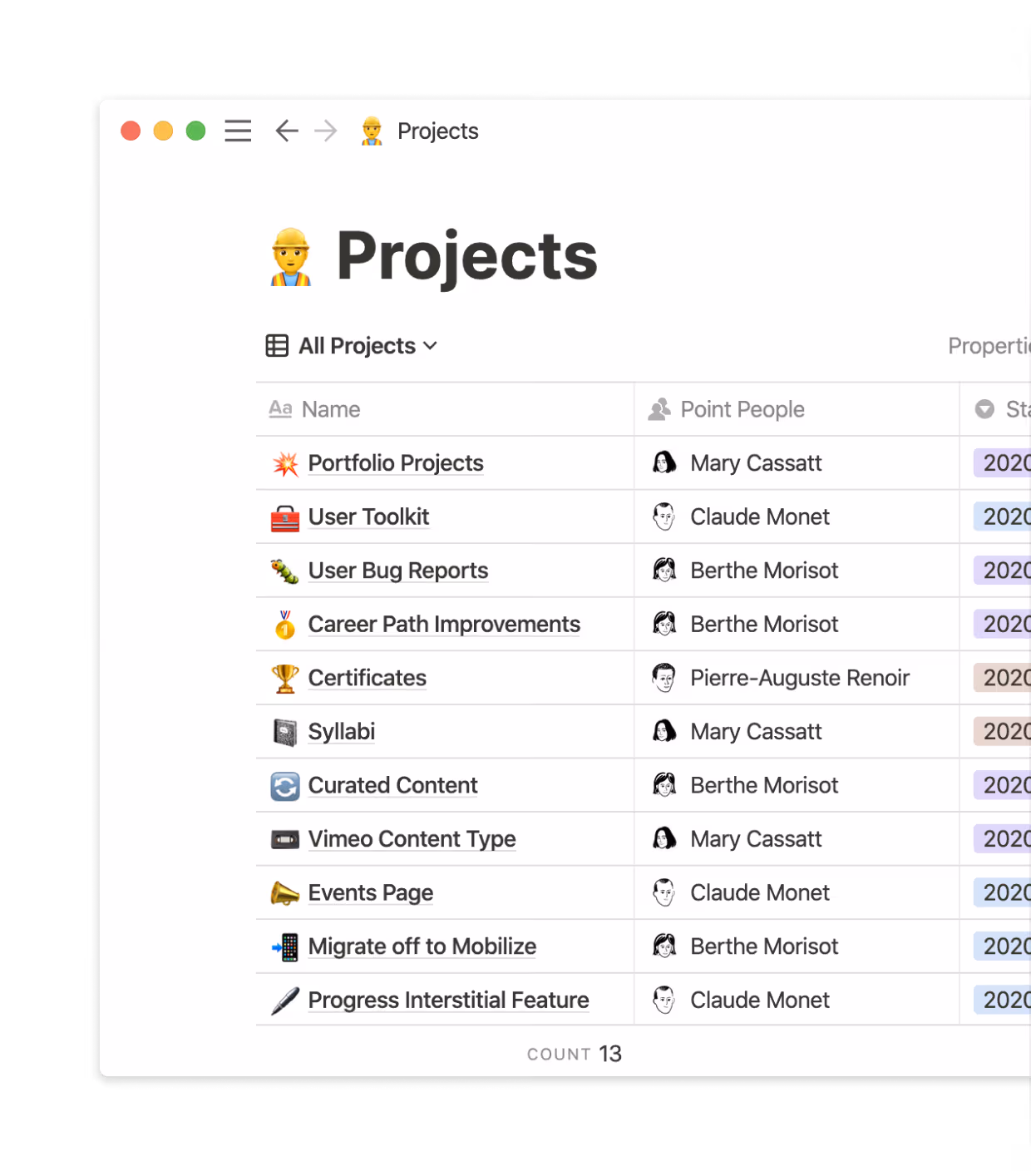 Anyone can get a quick overview of what the engineering team is working on.